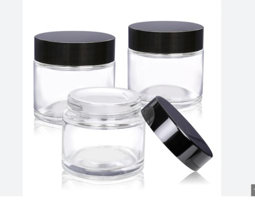 Smooth Surface Round Glass Cosmetic Jars with Customized Logo Collection